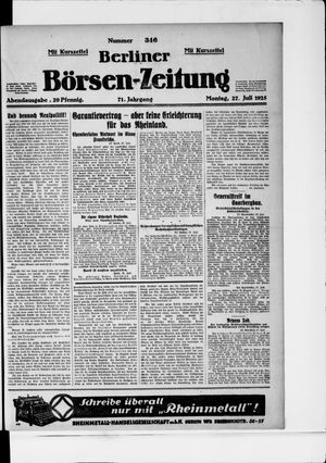 Berliner Börsen-Zeitung on Jul 27, 1925