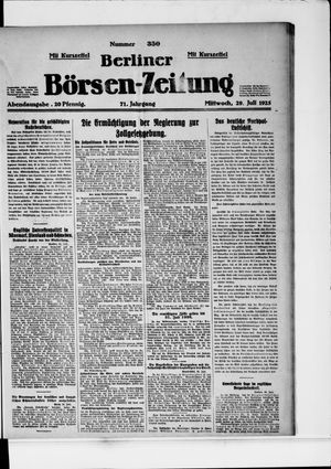 Berliner Börsen-Zeitung vom 29.07.1925