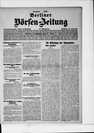 Berliner Börsen-Zeitung vom 31.07.1925