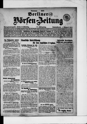 Berliner Börsen-Zeitung on Aug 1, 1925