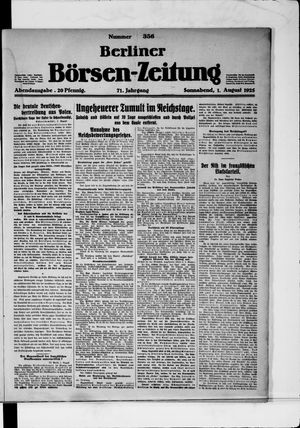 Berliner Börsen-Zeitung on Aug 1, 1925