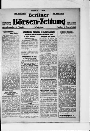 Berliner Börsen-Zeitung vom 03.08.1925