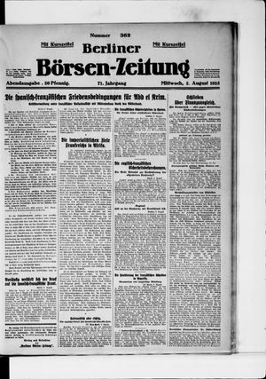 Berliner Börsen-Zeitung vom 05.08.1925