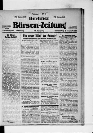 Berliner Börsen-Zeitung vom 06.08.1925
