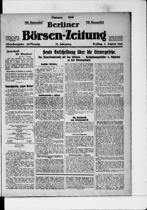 Berliner Börsen-Zeitung vom 07.08.1925