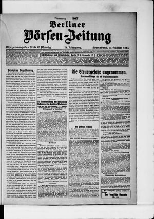 Berliner Börsen-Zeitung vom 08.08.1925