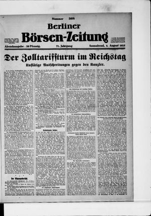 Berliner Börsen-Zeitung vom 08.08.1925