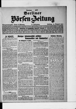 Berliner Börsen-Zeitung vom 14.08.1925