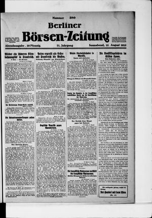 Berliner Börsen-Zeitung vom 15.08.1925