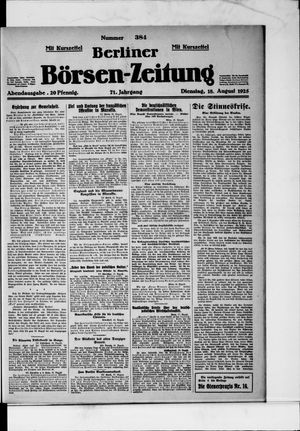 Berliner Börsen-Zeitung vom 18.08.1925