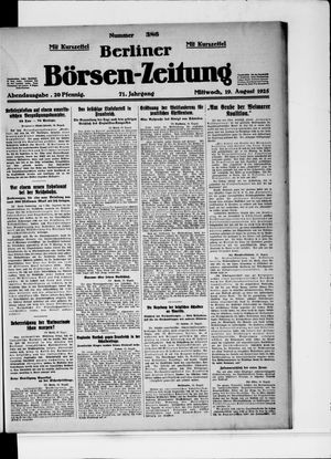 Berliner Börsen-Zeitung on Aug 19, 1925