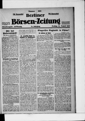 Berliner Börsen-Zeitung vom 21.08.1925