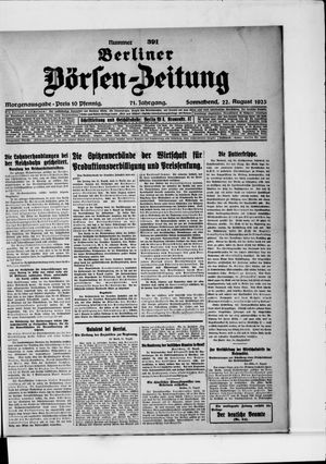 Berliner Börsen-Zeitung vom 22.08.1925