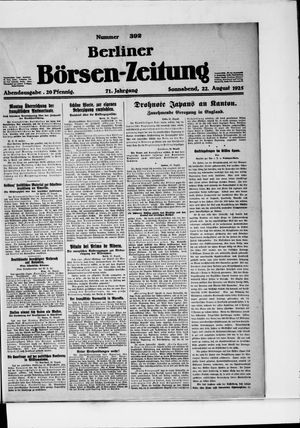 Berliner Börsen-Zeitung vom 22.08.1925
