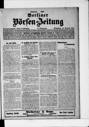 Berliner Börsen-Zeitung vom 25.08.1925