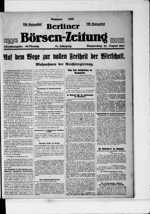 Berliner Börsen-Zeitung vom 27.08.1925