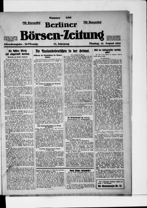 Berliner Börsen-Zeitung vom 31.08.1925