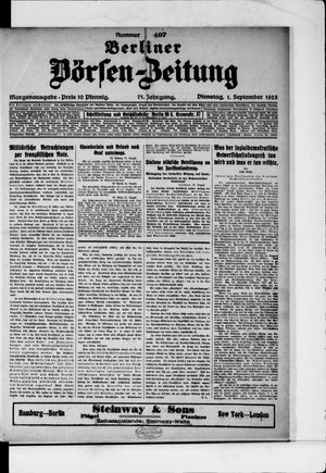 Berliner Börsen-Zeitung vom 01.09.1925