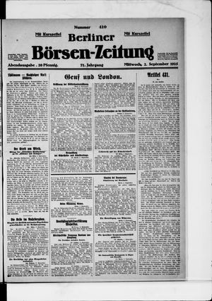 Berliner Börsen-Zeitung vom 02.09.1925