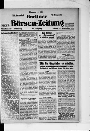 Berliner Börsen-Zeitung vom 04.09.1925