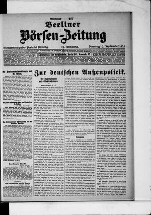Berliner Börsen-Zeitung vom 06.09.1925