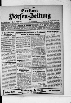 Berliner Börsen-Zeitung vom 08.09.1925