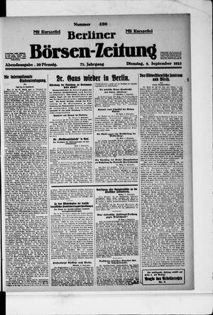 Berliner Börsen-Zeitung on Sep 8, 1925