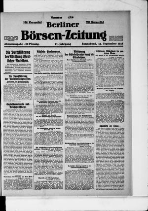 Berliner Börsen-Zeitung vom 12.09.1925