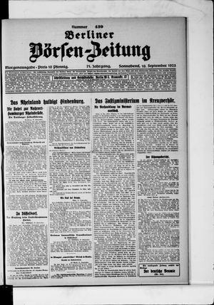 Berliner Börsen-Zeitung vom 19.09.1925