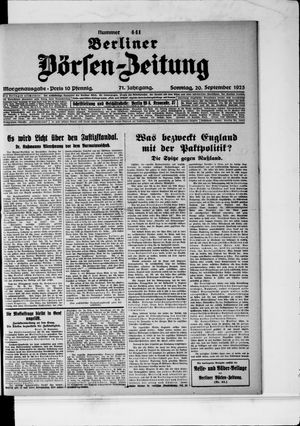 Berliner Börsen-Zeitung vom 20.09.1925