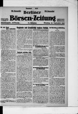 Berliner Börsen-Zeitung vom 22.09.1925