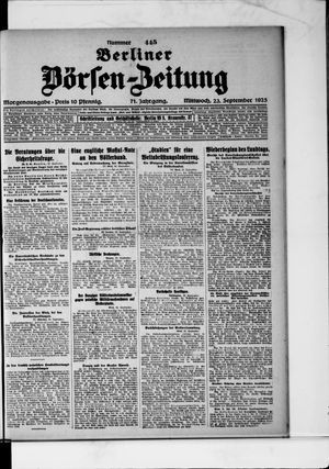 Berliner Börsen-Zeitung on Sep 23, 1925