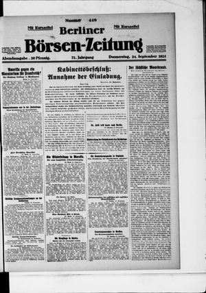 Berliner Börsen-Zeitung vom 24.09.1925