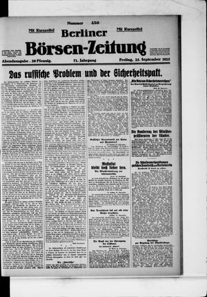 Berliner Börsen-Zeitung vom 25.09.1925