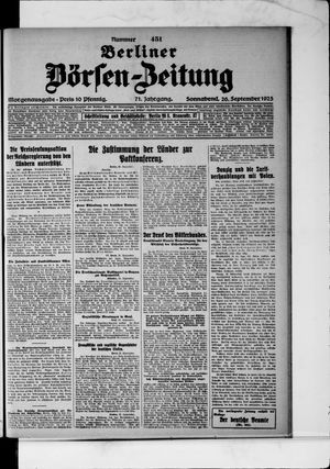 Berliner Börsen-Zeitung vom 26.09.1925