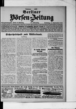 Berliner Börsen-Zeitung vom 27.09.1925