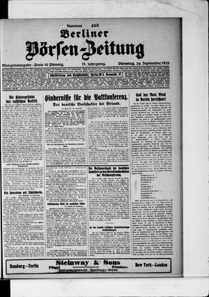 Berliner Börsen-Zeitung vom 29.09.1925