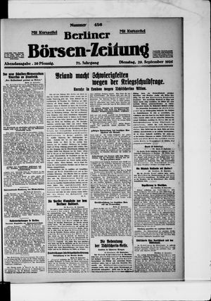 Berliner Börsen-Zeitung vom 29.09.1925