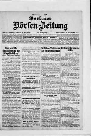 Berliner Börsen-Zeitung vom 03.10.1925