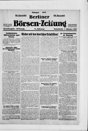 Berliner Börsen-Zeitung vom 03.10.1925
