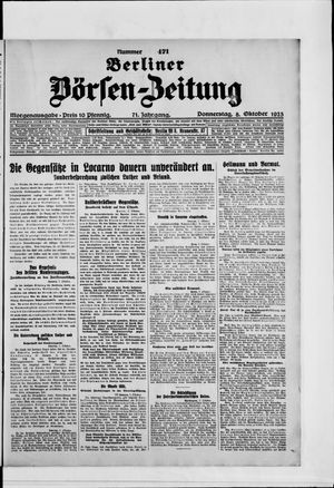 Berliner Börsen-Zeitung vom 08.10.1925