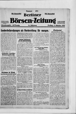 Berliner Börsen-Zeitung vom 09.10.1925