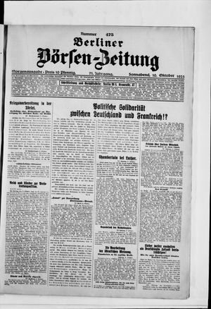 Berliner Börsen-Zeitung vom 10.10.1925