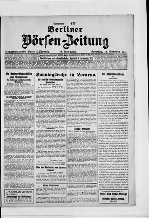 Berliner Börsen-Zeitung vom 11.10.1925