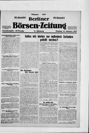 Berliner Börsen-Zeitung vom 12.10.1925