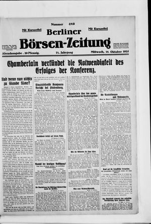 Berliner Börsen-Zeitung vom 14.10.1925