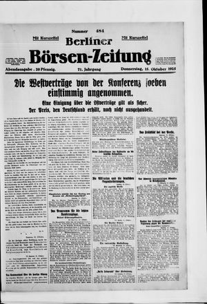 Berliner Börsen-Zeitung vom 15.10.1925