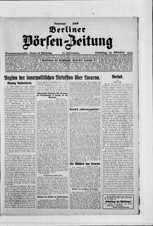 Berliner Börsen-Zeitung vom 18.10.1925