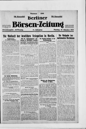 Berliner Börsen-Zeitung vom 19.10.1925