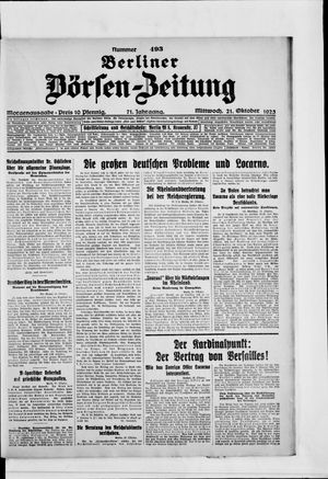 Berliner Börsen-Zeitung on Oct 21, 1925